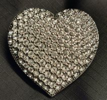 Herz Strass Damen Strassbrosche (Brosche Tuchhalter) Clip