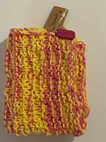 ABWASCHLAPPEN GELB-PINK,HANDGEMACHT