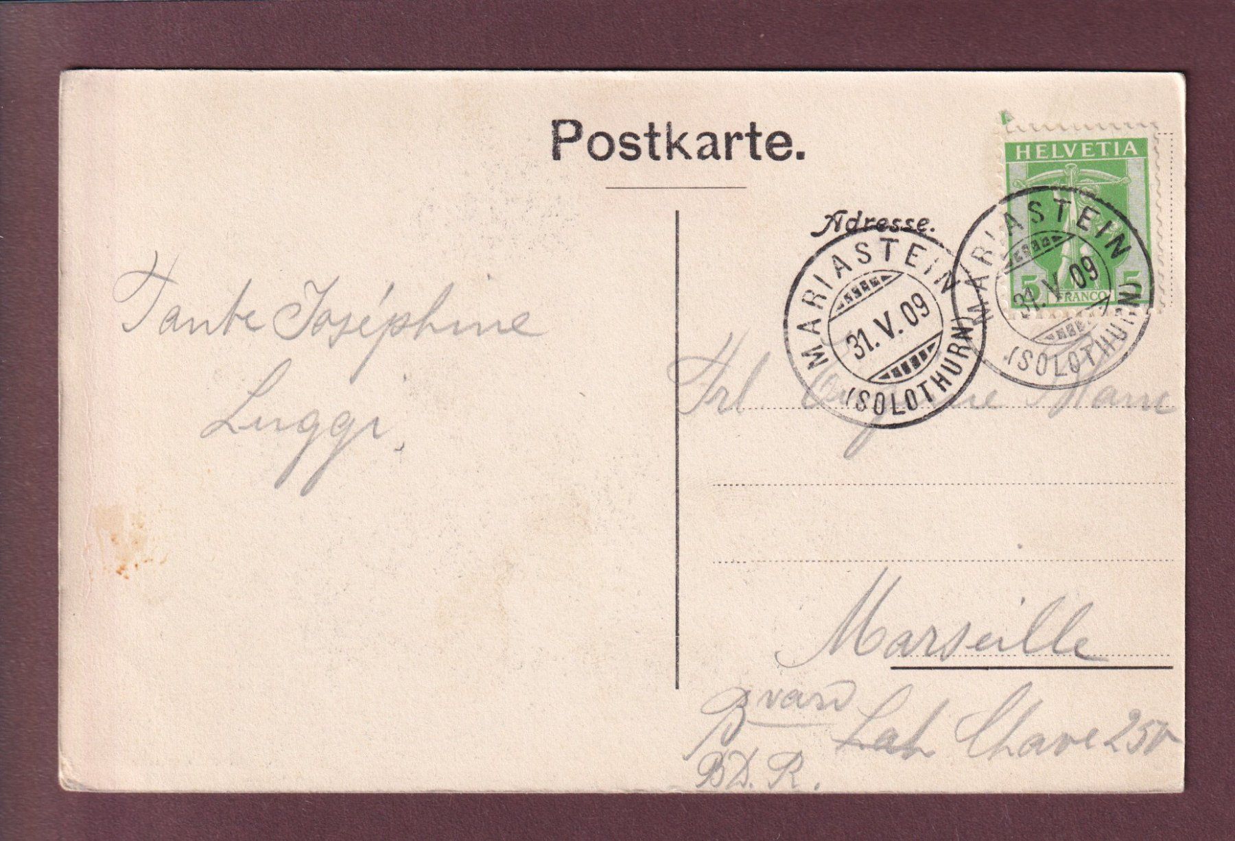 Cartoline postali: MARIASTEIN - Gnadenkapelle - 1909 – Usato da Pully venduto da nicecards 1