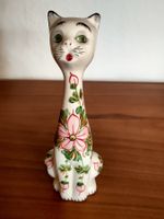 😺 schön bemalte Majolika Katze aus Italien - majestätisch