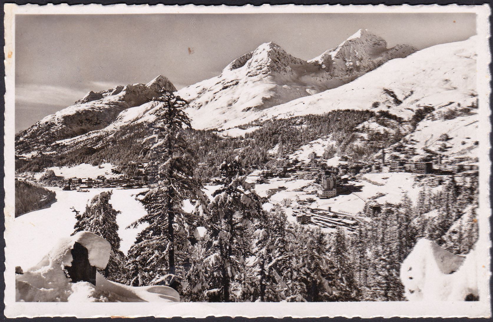 Cartoline postali: 1936, s/w AK, Luftansicht von St. Moritz – Usato da Wenslingen venduto da riger11