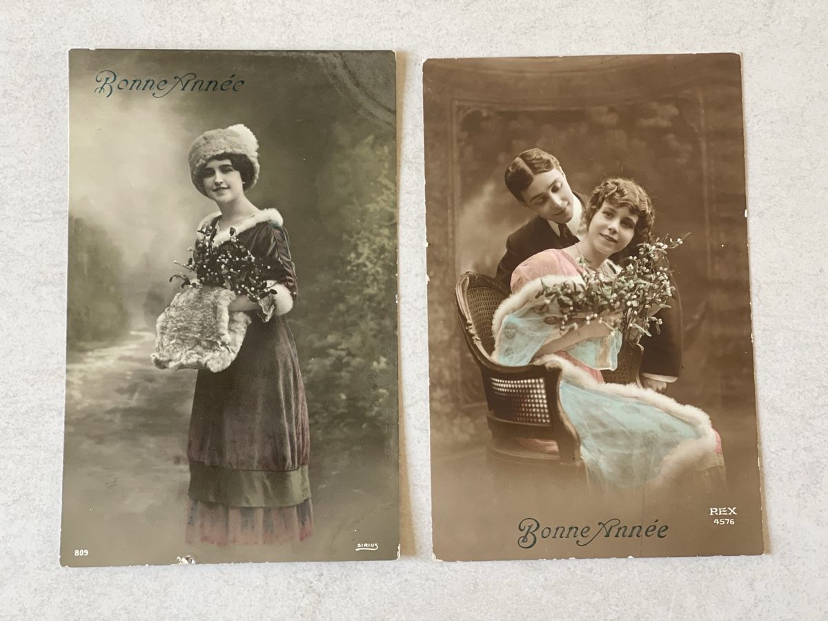 Cartoline postali: Alte Neujahrspostkarten,, 2 Stk – Usato da Strengelbach venduto da Aschatan5