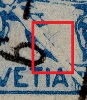 40 Rp. Helvetia mit Schwert mit ABART