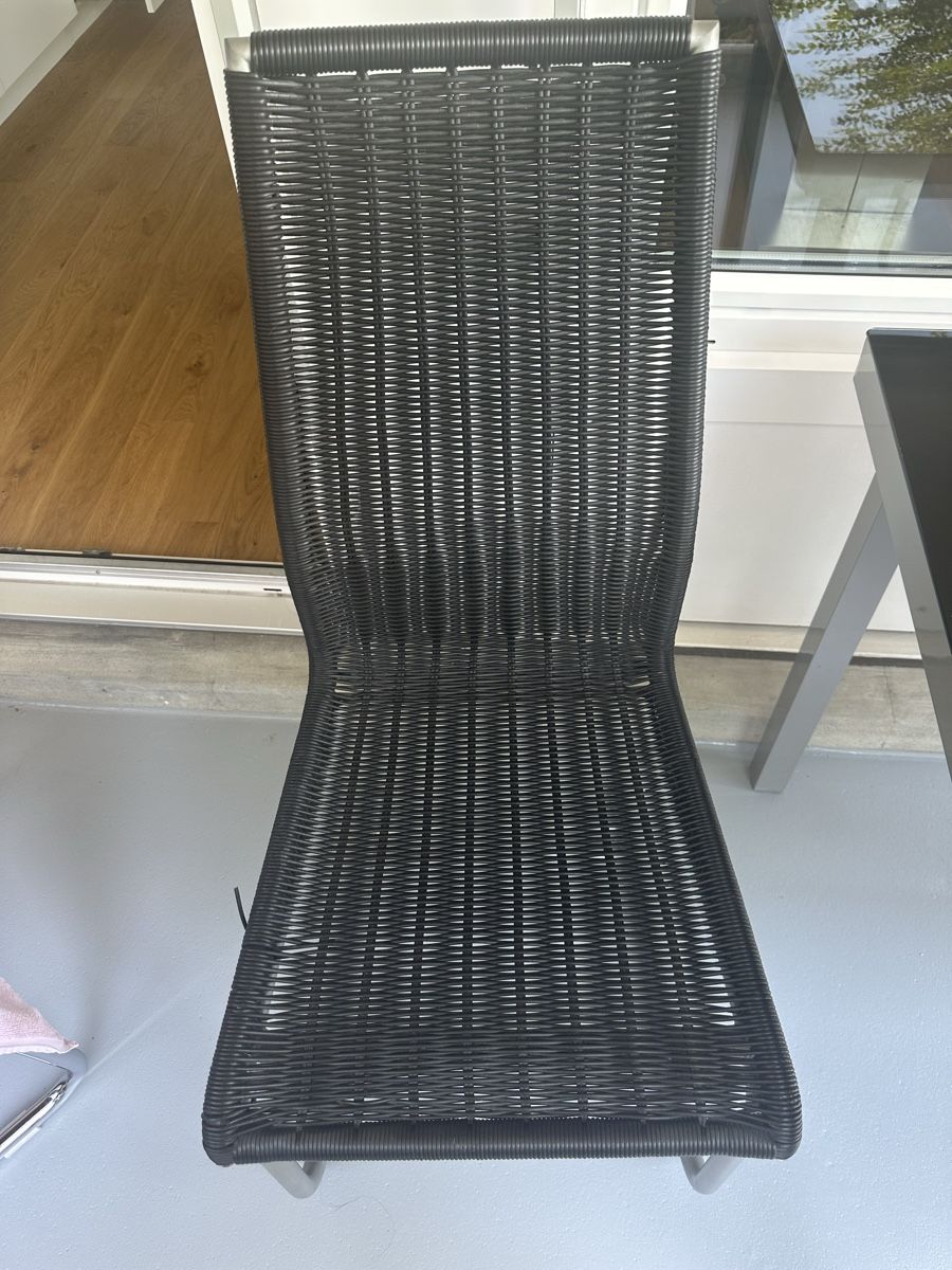 Sedie: 3 Rattanstühle Designer Schwarz/Silber – Usato da Zürich venduto da von_7vbl 3
