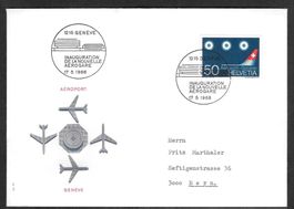 Sonderbrief SST 42 Eröffnung Flughafenbahnhof Genf 17.5.1988