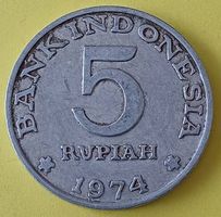 5 Rupiah Münze - FAO Familienplanung - Indonesien 1974
