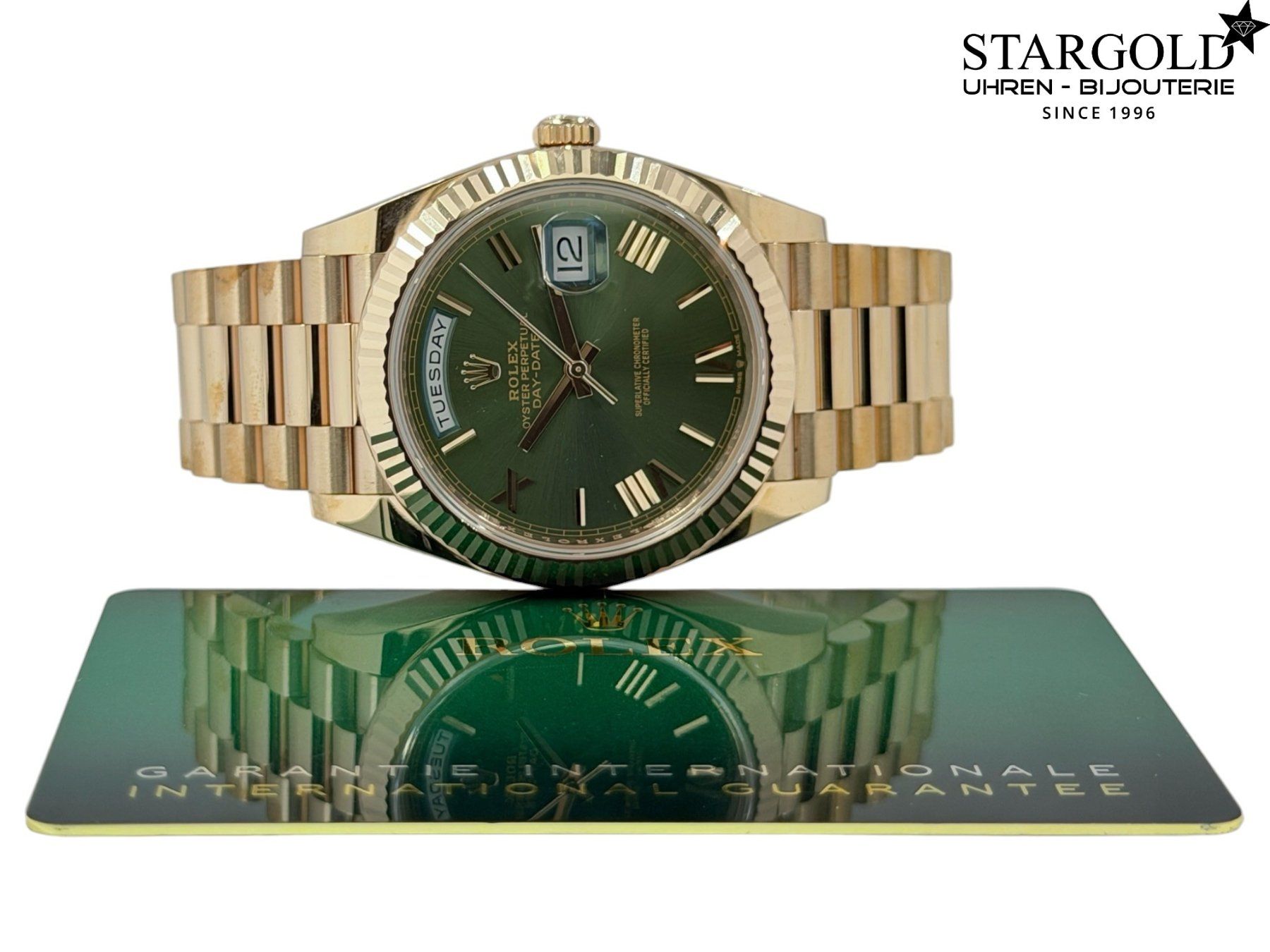 Rolex Orologi: Rolex Day-Date Olive Dial - 228235 – Usato da Zürich venduto da Stargold-Uhren 2
