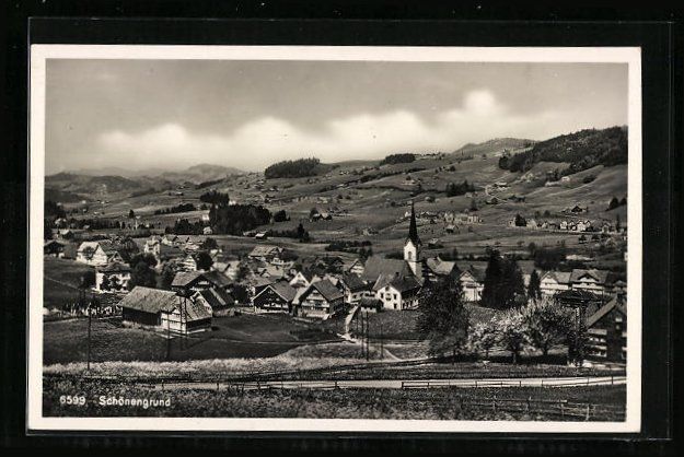 Cartoline postali: Schönengrund, Totalansicht der Gemeinde – Usato da Berlin venduto da bartko-reher