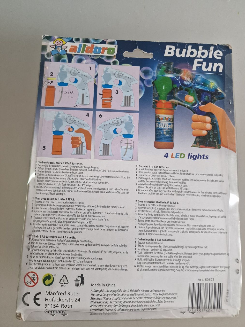 Spielzeuge: Alldoro Bubble Fun LED Bubble Shooter neu – Neu und originalverpackt aus Oberuzwil von aseinkaufswelt 1