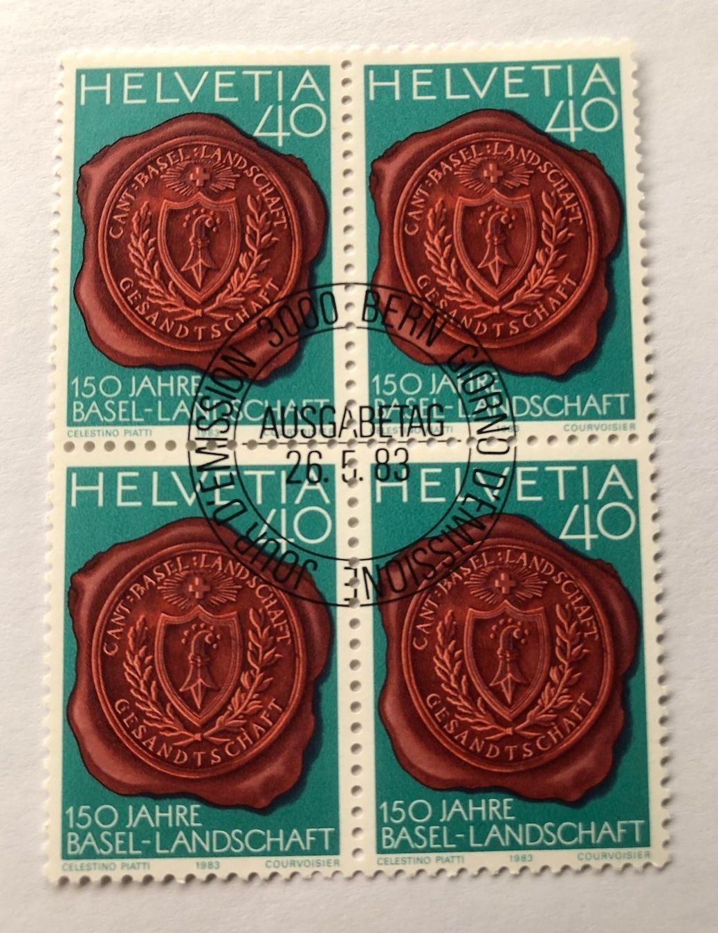 Tutti i francobolli: 4 er Block Nr.700 mit Vollstempel Bern – Usato da Aarau venduto da Billa007