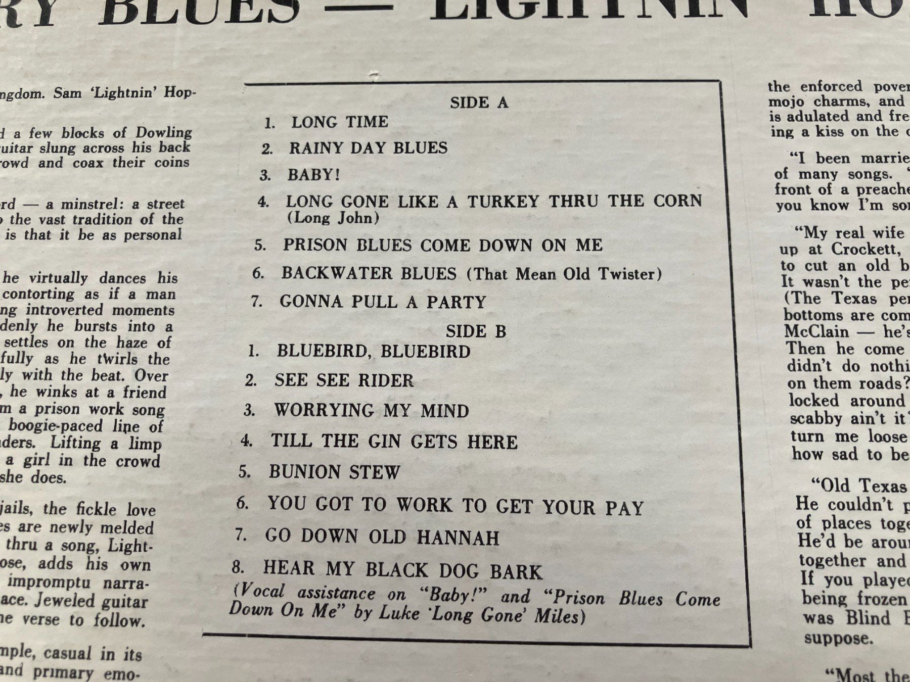 Dischi in vinile: Lightnin' Hopkins – Usato da Aarwangen venduto da Jukebox3 3