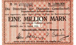 Bremen 1 Mil.Mark Reihe B 16.08.1923 VZ+-VZ++