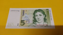 5 Deutsche Mark Banknote neu 1991