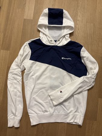 Champion Hoodie Grösse S Weiss/Dunkelblau