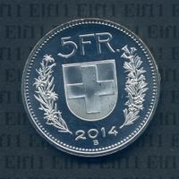 CHF___5.00 2014 stgl * nigelnagelneu! 5 Franken