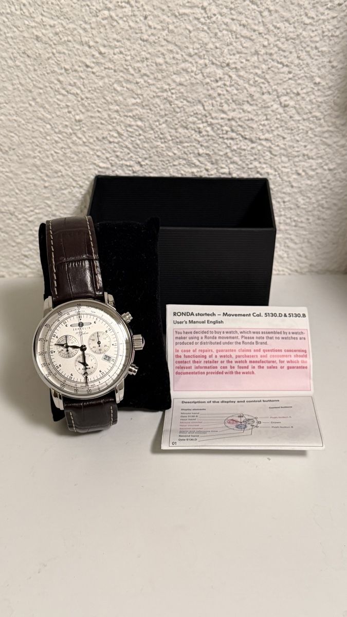 Zeppelin Orologi: Zeppelin 100 Jahre Chronograph, Leather Strap Watch – Nuovo (secondo la descrizione) da Zürich venduto da kor_pm27 7