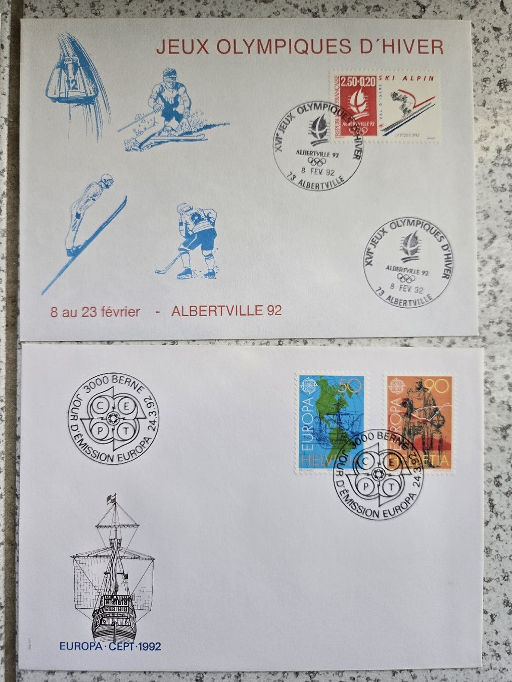 Tutti i francobolli: set de 8 enveloppes 1992 – Usato da Montet (Broye) venduto da CandiceD 1