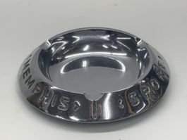 Vintage Memphis Zigaretten Aschenbecher Stahlguss verchromt