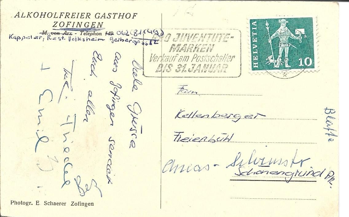 Cartoline postali: AK Zofingen  Kaffeehalle – Usato da Appenzell venduto da mai25 1