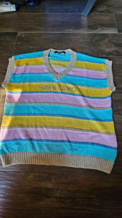Odi et Amo Strickweste Gr. L Glitzer bunt gestreift Top Z...