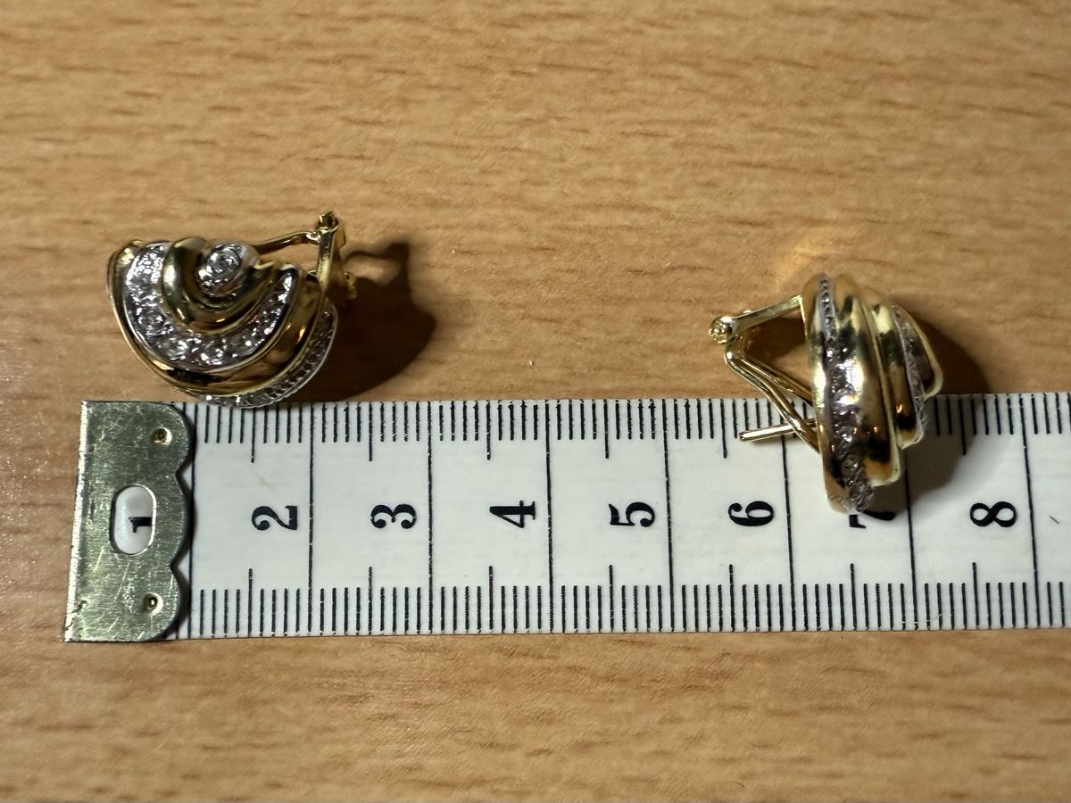 Ohrringe & -stecker: Goldfarbene Ohrringe mit Strasssteinen, Vintage – Gebraucht aus Lamone von LaCantinaMagica 7