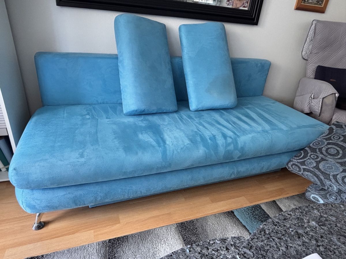 Sofas: 3er Bettsofa mit Stauraum, türkis – D'occasion à Oberhofen Thun'see par nad_8fh9 2