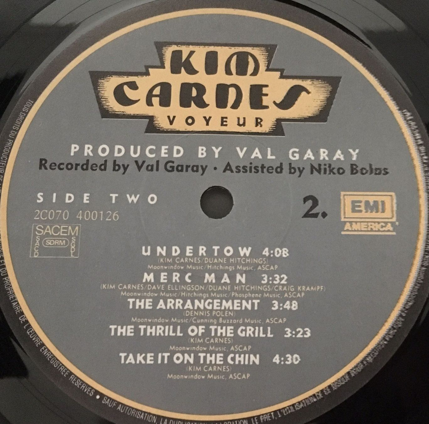 Vinyles: KIM CARNES - VOYEUR - 33 Tours – D'occasion à Bussigny par vinyl-pas-cher 3