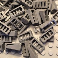 Lego 32xSchrägstein 2x1x2/3 mit Gitter ( 61409)dunkelgrau