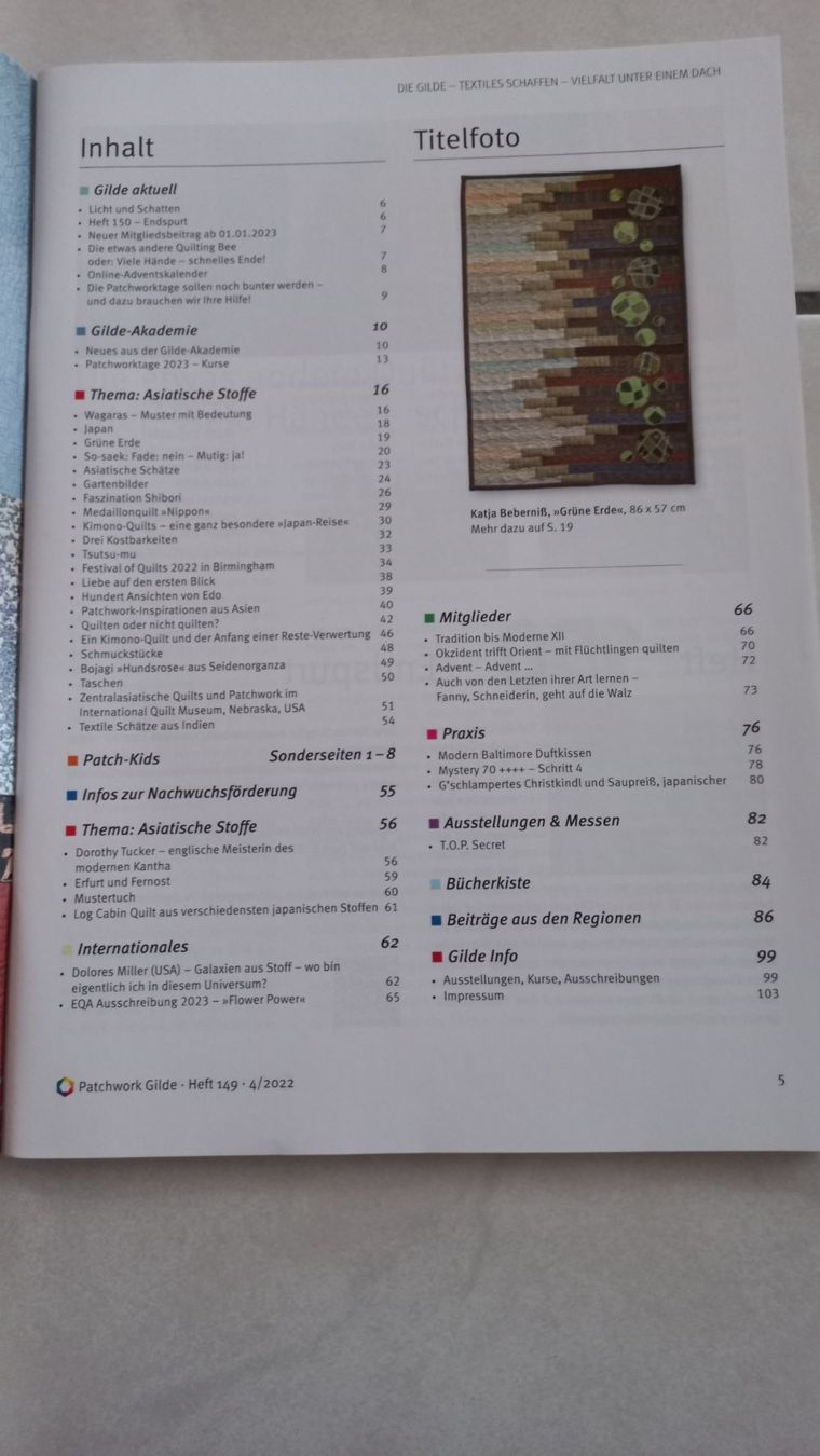 Riviste & Magazine: 2 Patchwork Gilde Magazine: Quilts & Textile Kunst – Usato da Winistorf venduto da acreativ4 3