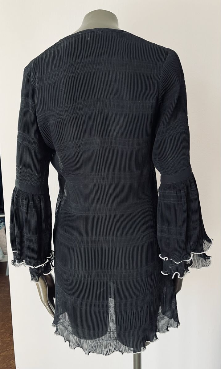 Camicette: Chiffon Bluse/Kleid gerafft schwarz – Usato da Flawil venduto da Maus21 1