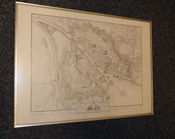 Plan der Stadt Zürich von David Breitinger. 1814. Gerahmt
