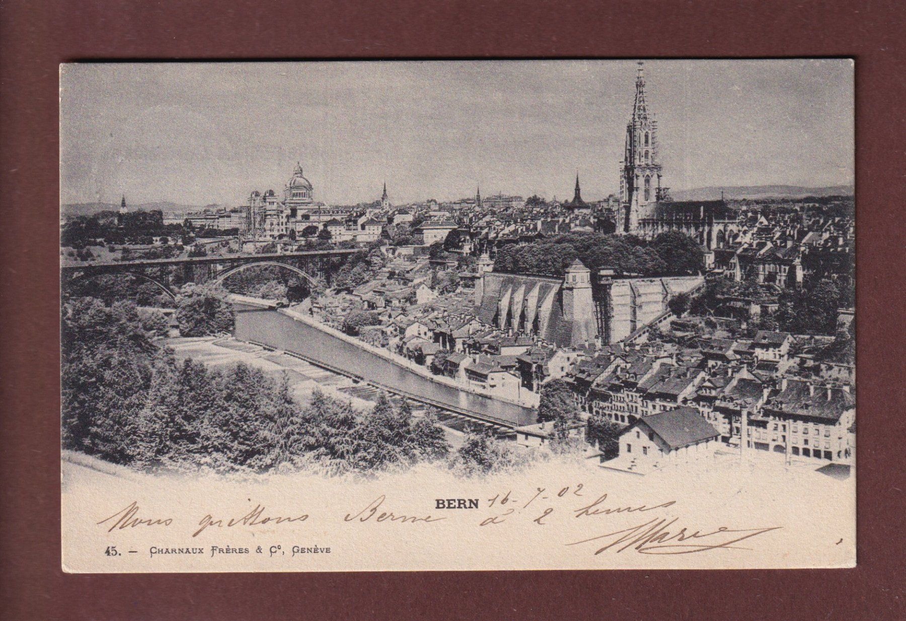 Cartoline postali: BERN - 1902 Charnaux Frères – Usato da Pully venduto da nicecards