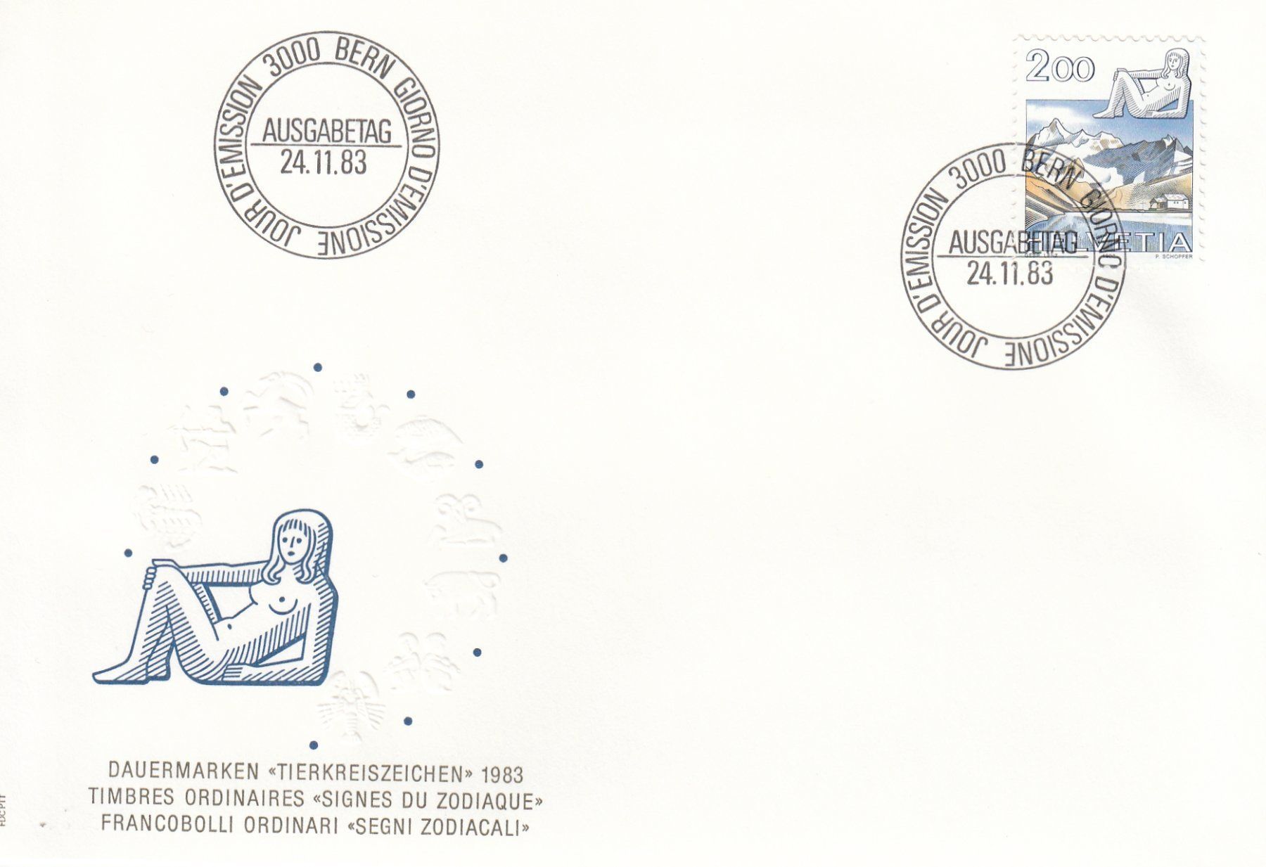 Tutti i francobolli: 1983 686-88 Tierkreiszeichen 2 FDC – Usato da Spreitenbach venduto da Mustang_1105 1