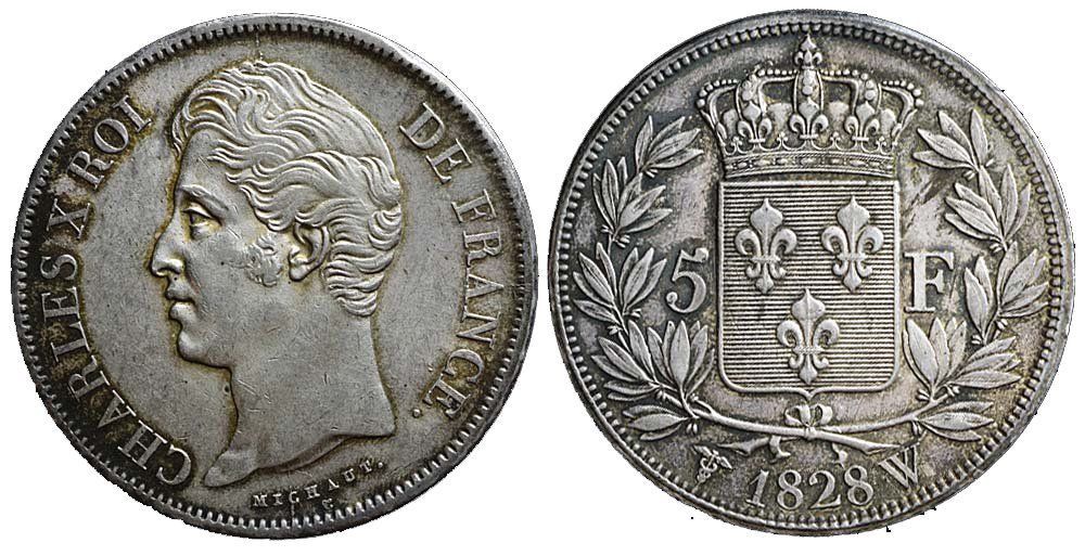 Tutti le monete: Frankreich, 5 Francs 1828 W Lille – Usato da Chiasso venduto da Novamarketing
