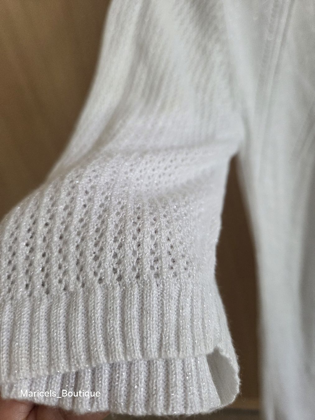Bolero: Cardigan white short sleeves size S to M with glitter  – Usato da Winterthur venduto da Maricels_Boutique 4