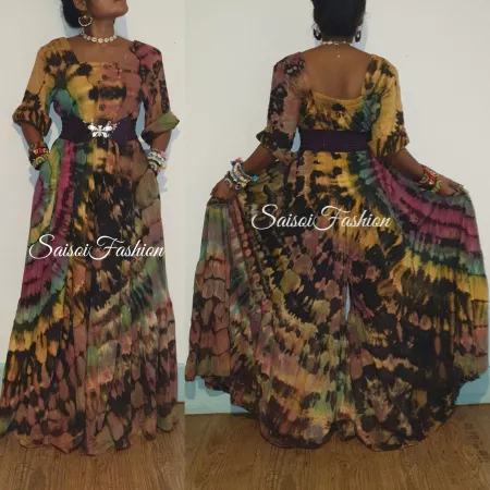 Sommer Batik Handgefärbt unikat Boho Jumpsuit/ Overall S-XL