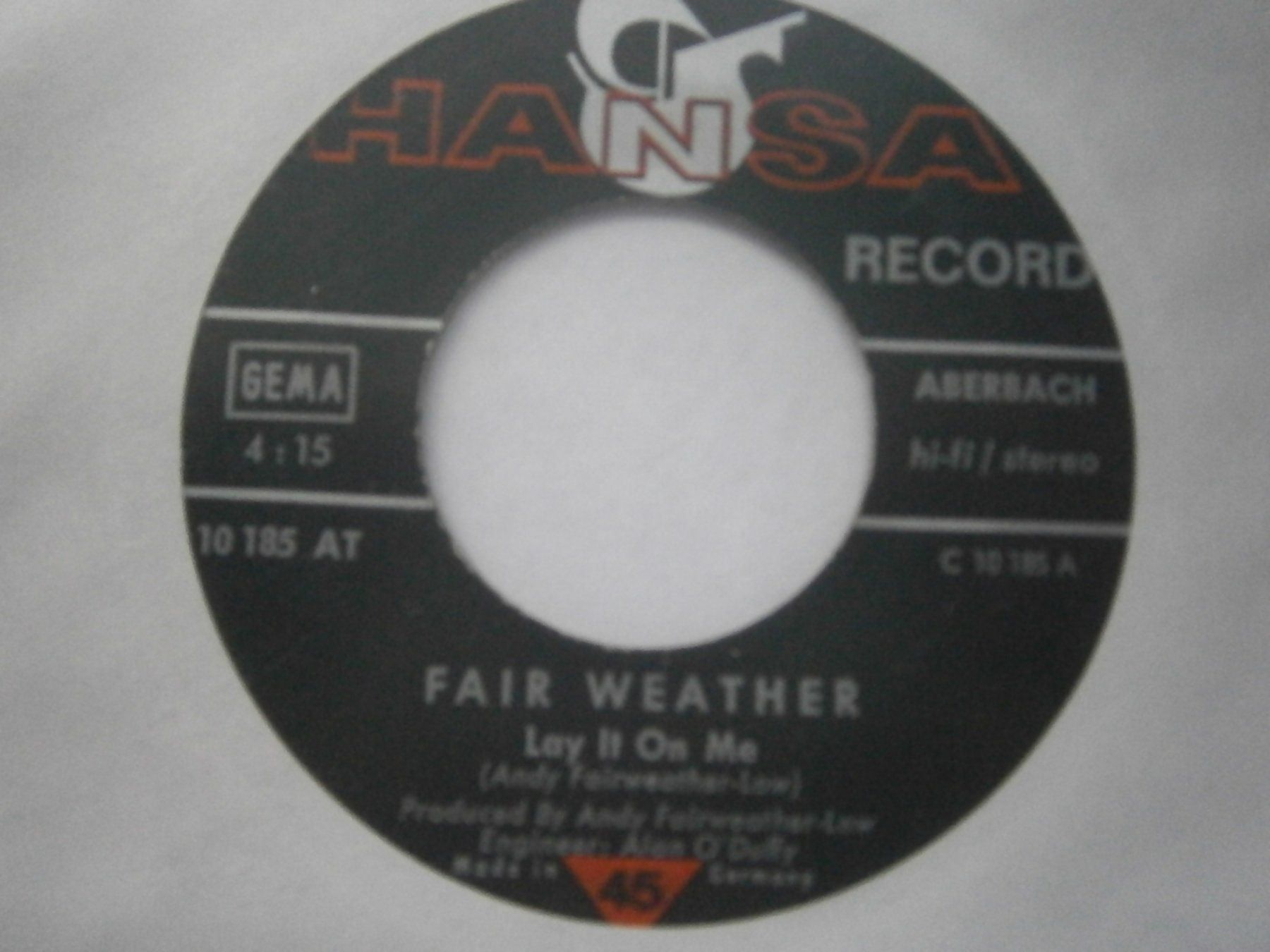 Dischi in vinile: Vinyl-Single Fair Weather - Lay It On Me – Usato da Langenthal venduto da Modo39
