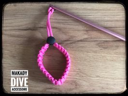 Tauchen Zeigestab Ankerpunkt Alu Pink Paracord Schlaufe