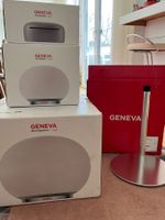 Geneva Aerosphere Hifi-Anlage mit zwei weissen Lautsprechern
