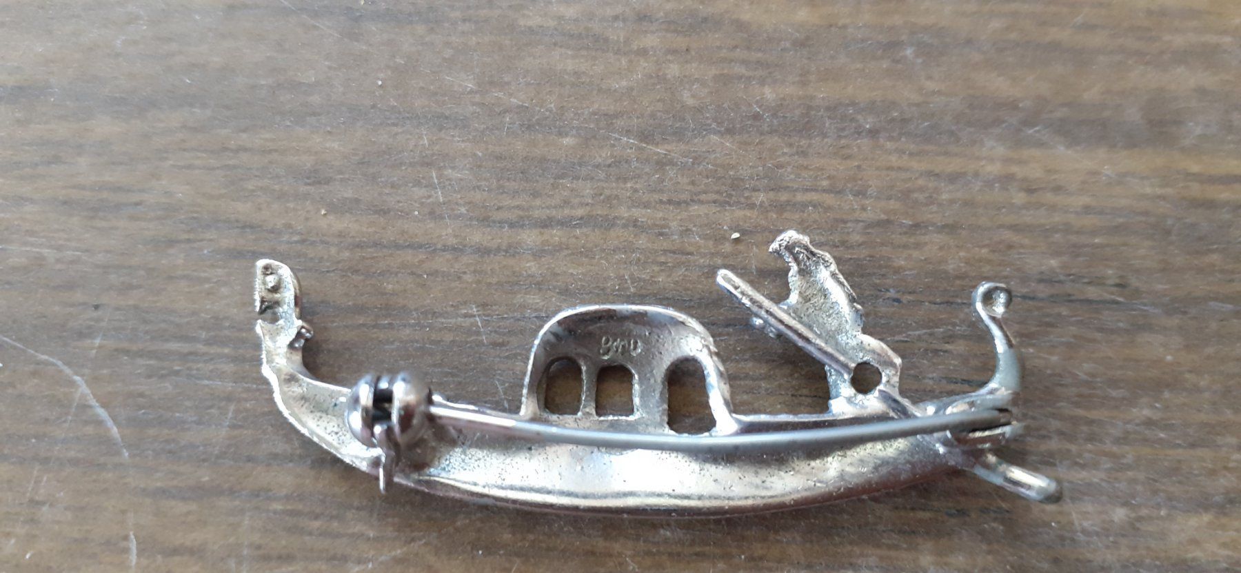 Spille & Fermagli: Brosche Silber Markasiten Jugendstil Gondel Venedig – Usato da Mörschwil venduto da antiksalon 7