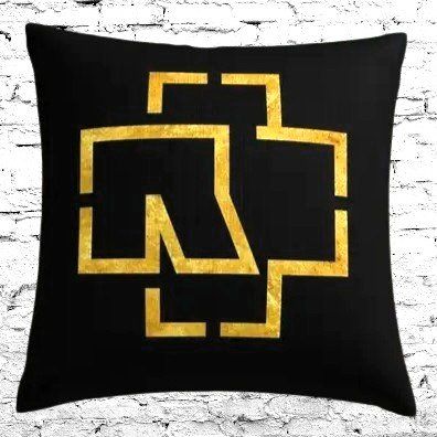 🤘🎸 Rammstein Gold Logo Kissenbezug 🔥✨ (Neu und originalverpackt) in Saland für CHF 16.9 – mit Lieferung auf Ricardo kaufen