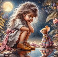 Diamond Painting Mädchen und die Maus-110-40x40-426