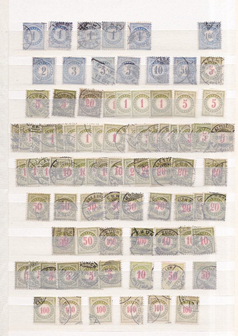 Tutti i francobolli: CH Briefmarken Lot "Portomarken" – Usato da Münchwilen AG venduto da Nesar