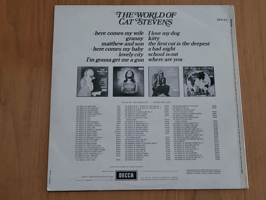 Schallplatten: LP Cat Stevens – Gebraucht aus Martigny von MZ-67 1