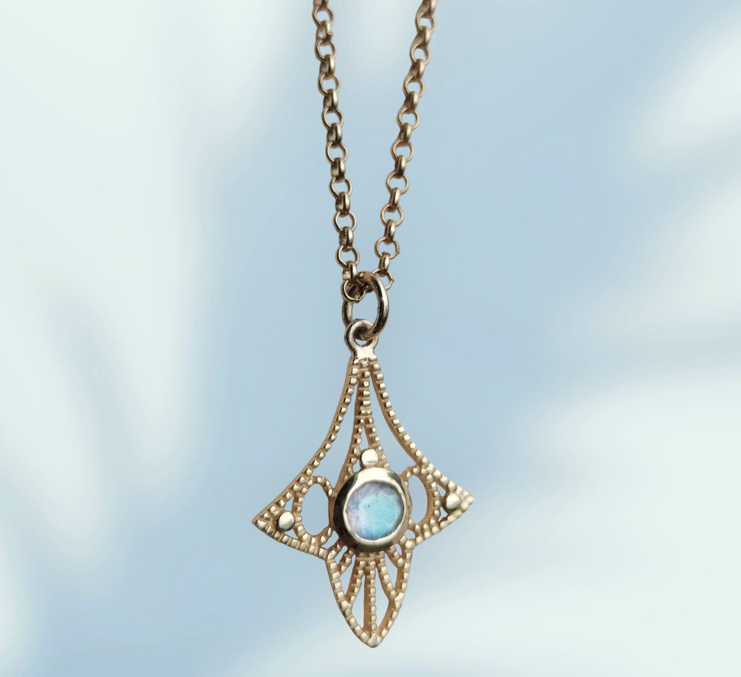 Catenine: Halskette Gold mit Labradorit Stein – Nuovo (secondo la descrizione) da Schwyz venduto da els_7cys