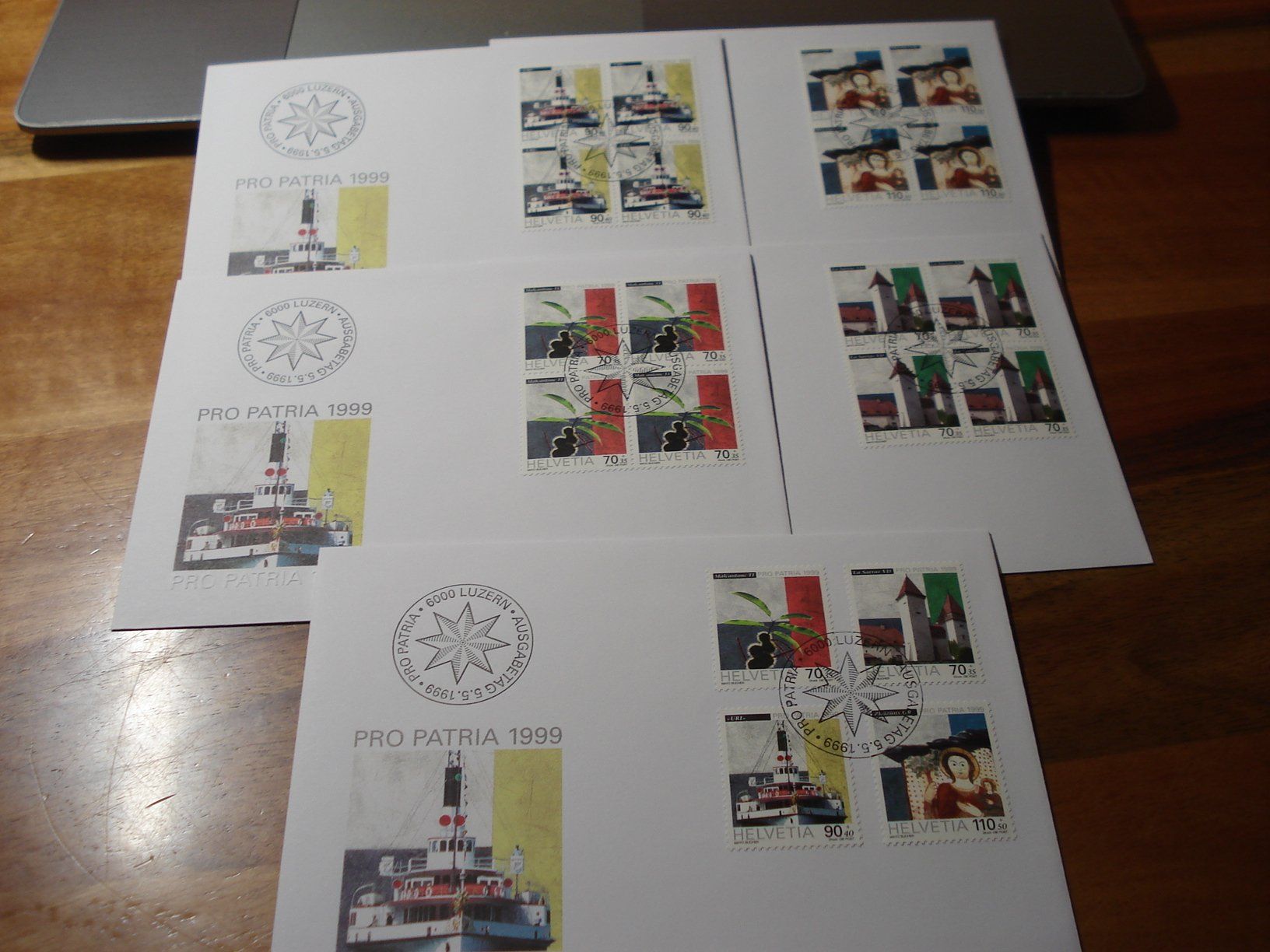 Tous les timbres: Pro Patria 1999, FDC Satz + 4erblocks, 5 Belege – D'occasion à Niederwil AG par morostahu 1