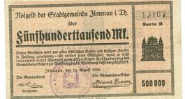 Ilmenau 500000 Mark+Stempel Serie B 14.08.1923 SS++-VZ