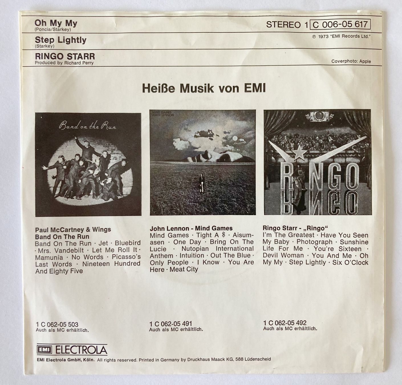 Schallplatten: BEATLES / RINGO STARR - OH MY MY – Gebraucht aus Bottens von hotter-than-hell 1