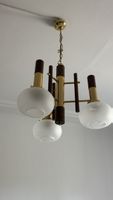 Ausgefallene Deckenlampe Messing Holz sehr guter Zustand