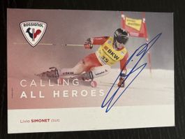 Livio Simonet Autogrammkarte signiert Ski Alpin Schweiz